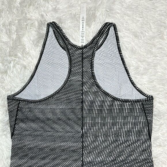 Lululemon Base Pace Ribbed Tank in Time Warp Alpine White Black Size 8 Rare - Picture 11 of 12